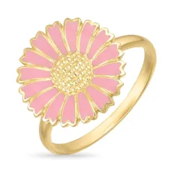Kollektionsprøve marguerit pink ring i forgyldt sølv - Marie