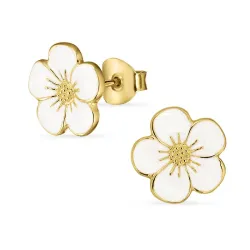 Kollektionsprøve smørblomst ørestikker i forgyldt sølv