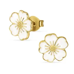 Kollektionsprøve forglemmigej ørestikker i forgyldt sølv