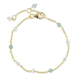 Kollektionsprøve sten armbånd i forgyldt sølv  x 4 mm  - Loom Stones