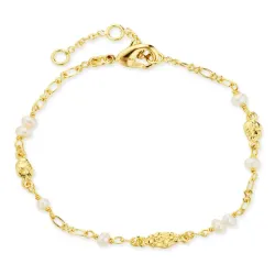 Kollektionsprøve perle armbånd i forgyldt messing - Eliné