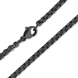 Kollektionsprøve halskæde i sort stål 45 cm x 3 mm  - OCEANA