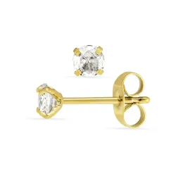 Kollektionsprøve kringle zirkon solitaireørestikker i forgyldt stål - OCEANA