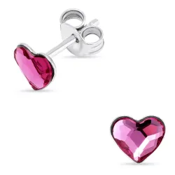 Kollektionsprøve hjerte lilla øreringe i sølv