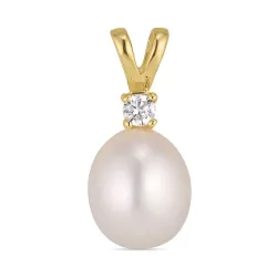 Kollektionsprøve perle vedhæng i forgyldt sølv