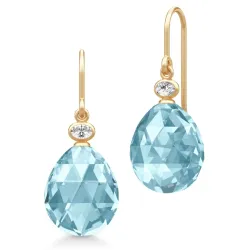 Julie Sandlau Ofelia blå krystal øreringe i forgyldt sølv