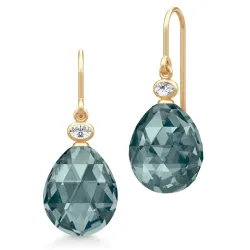 Julie Sandlau Ofelia mørkeblå krystal øreringe i forgyldt sølv