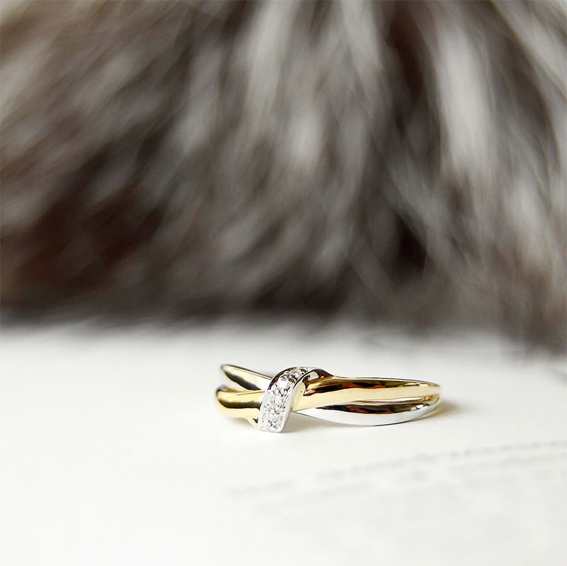 Guld og hvidguld ring