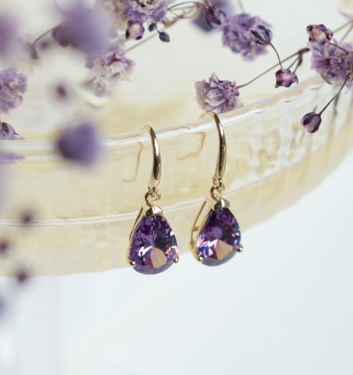 Ametyst øreringe
